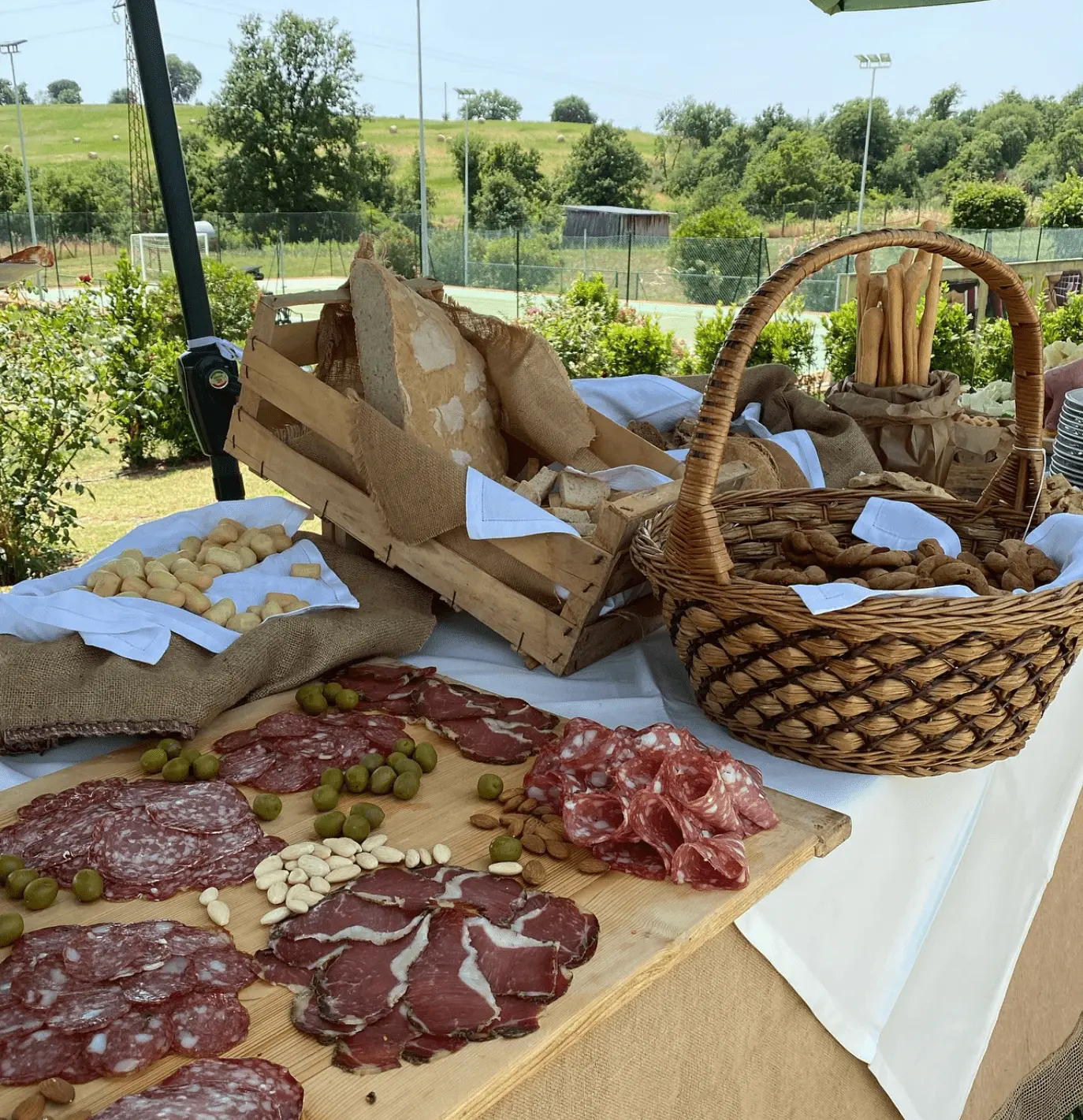 Traditional Italian appetizer spread with cured meats and local delicacies