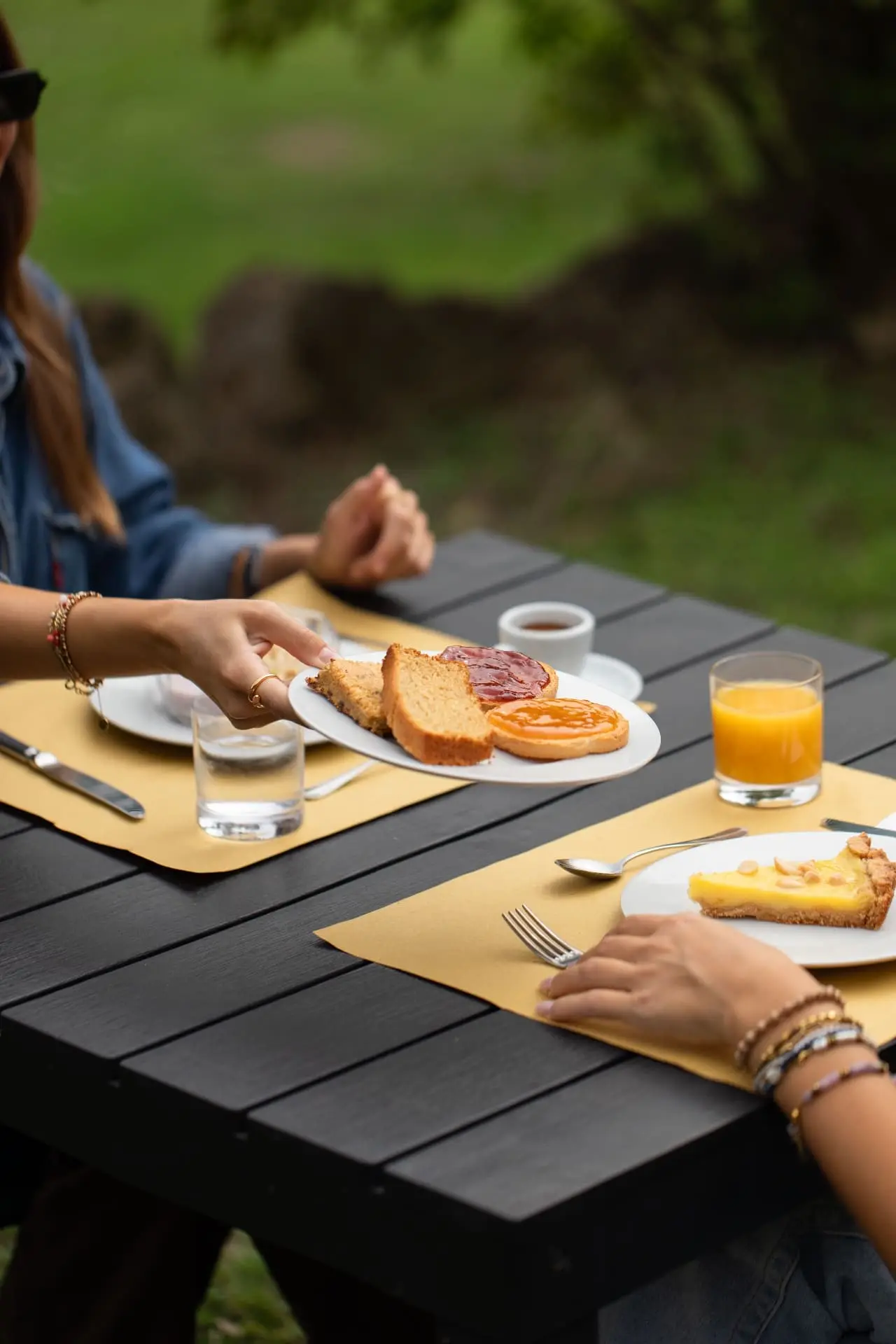 Morning breakfast outdoors