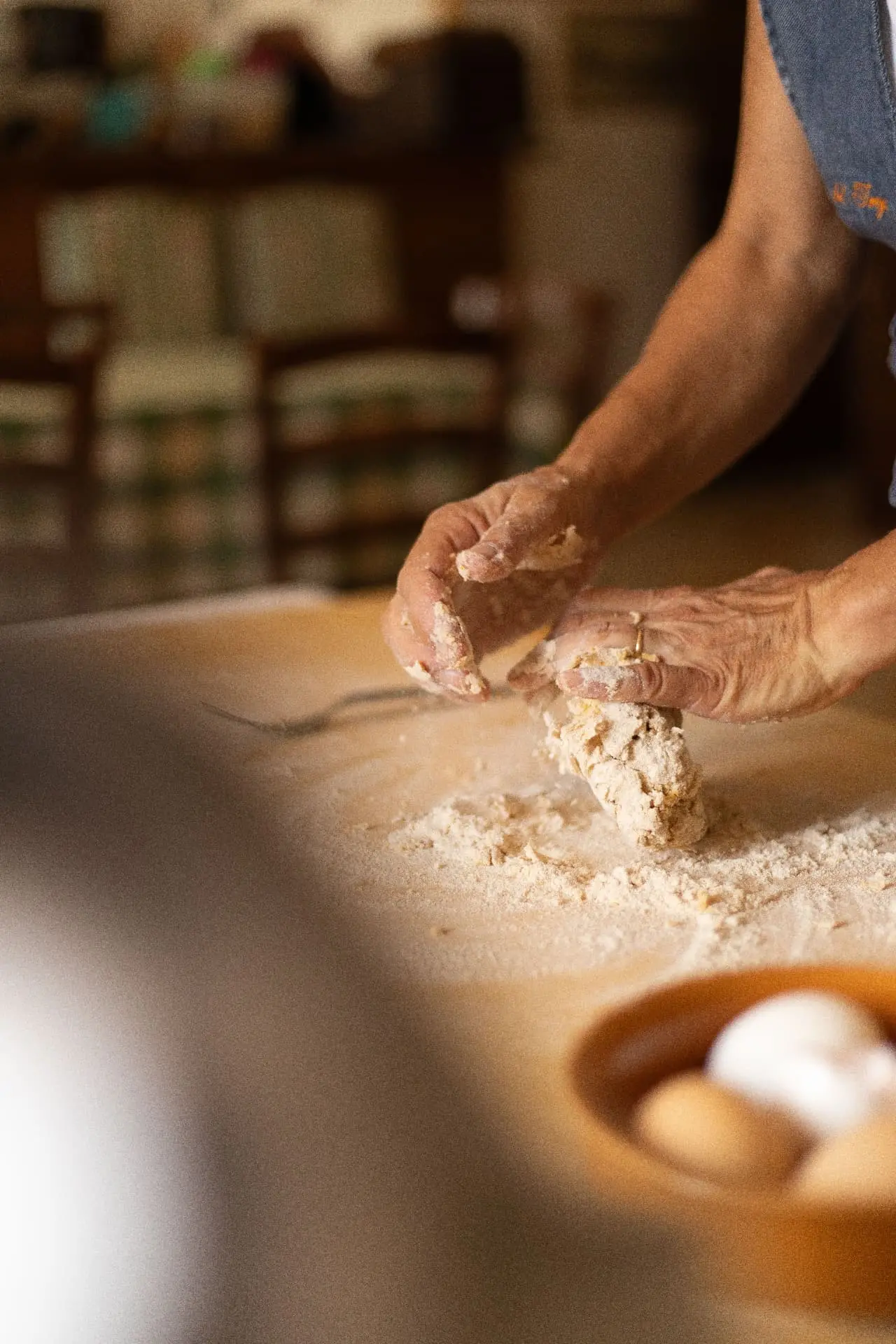 Traditional pasta making at Le Forre del Treja