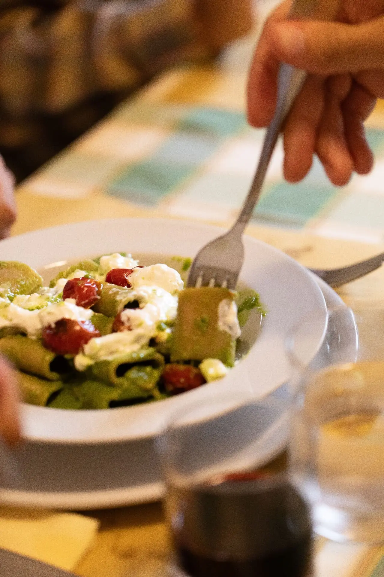 Authentic Italian meal setting