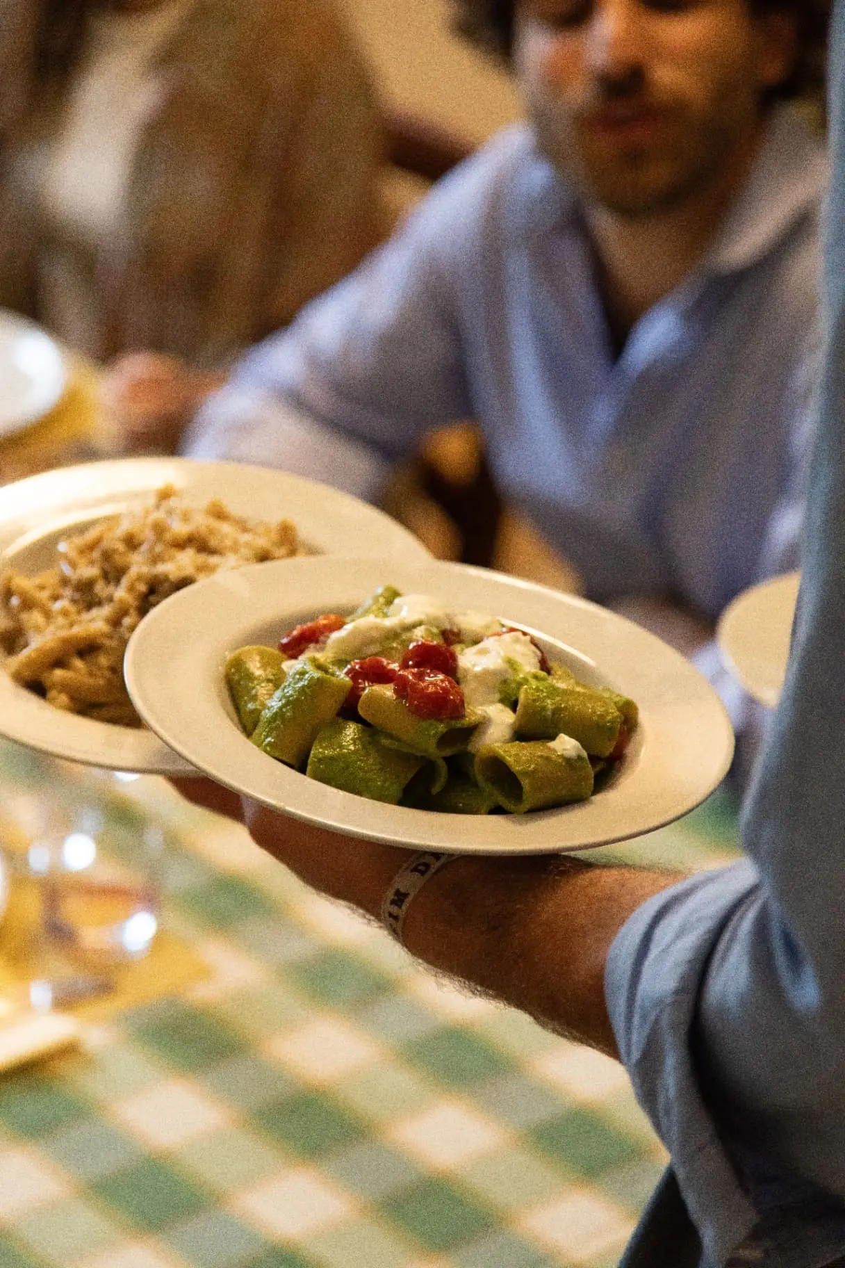 Traditional Italian lunch setting